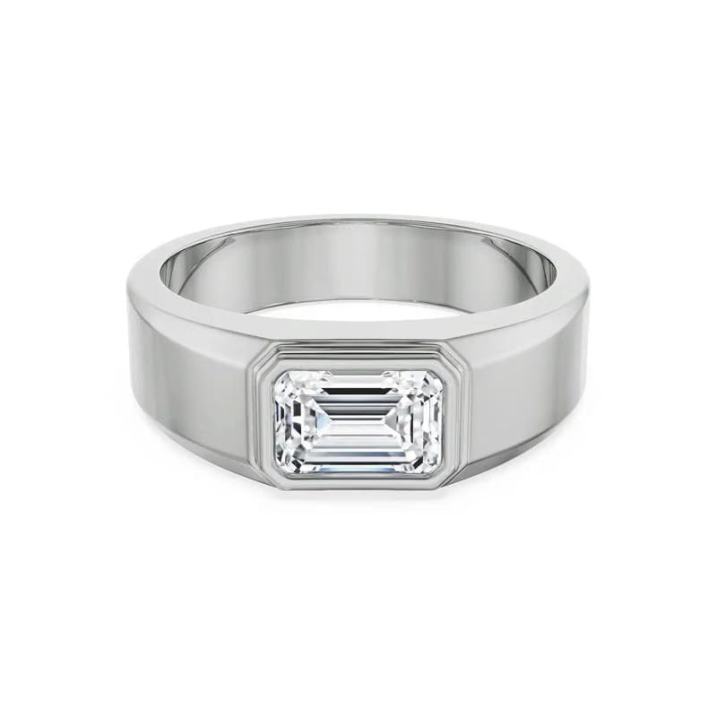 Nirvan Emerald Cut Lab Grown Diamond Ring