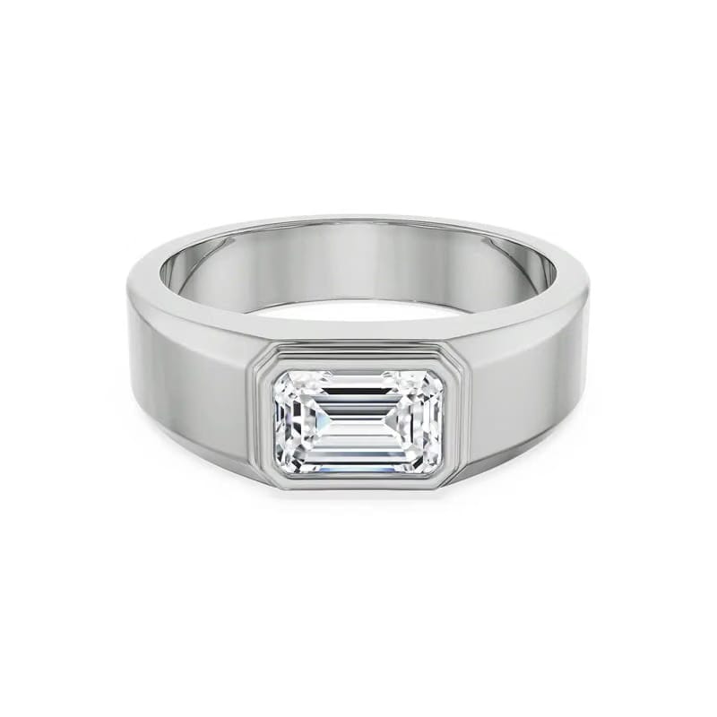 Nirvan Emerald Cut Lab Grown Diamond Ring 9KT