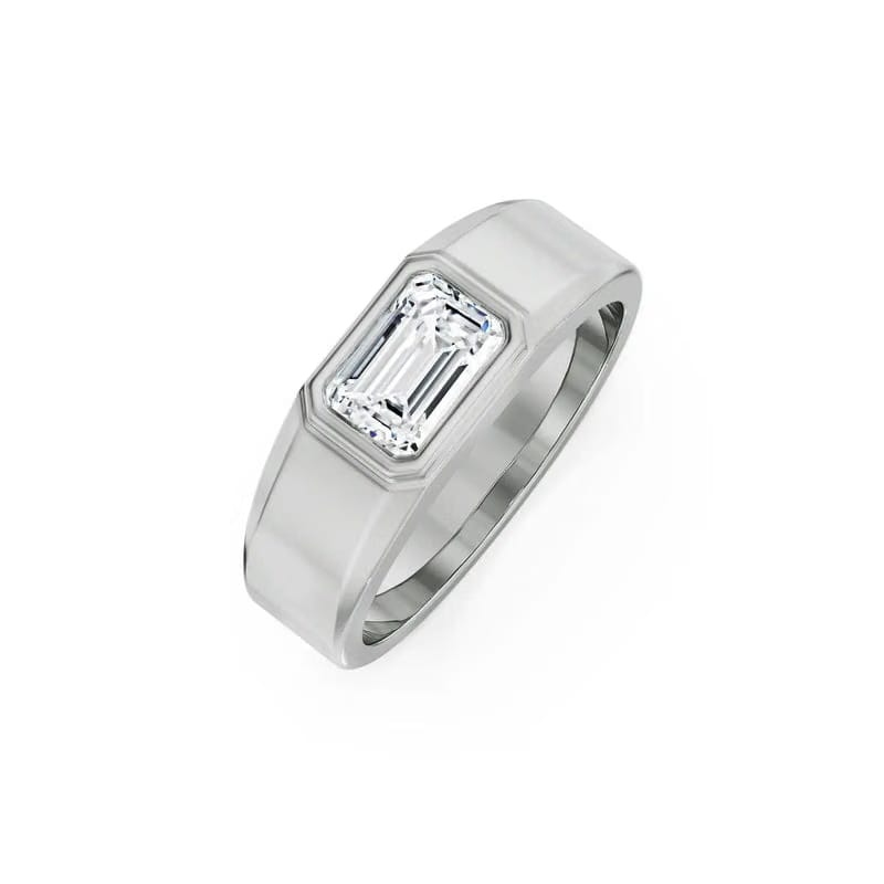 Nirvan Emerald Cut Lab Grown Diamond Ring 9KT