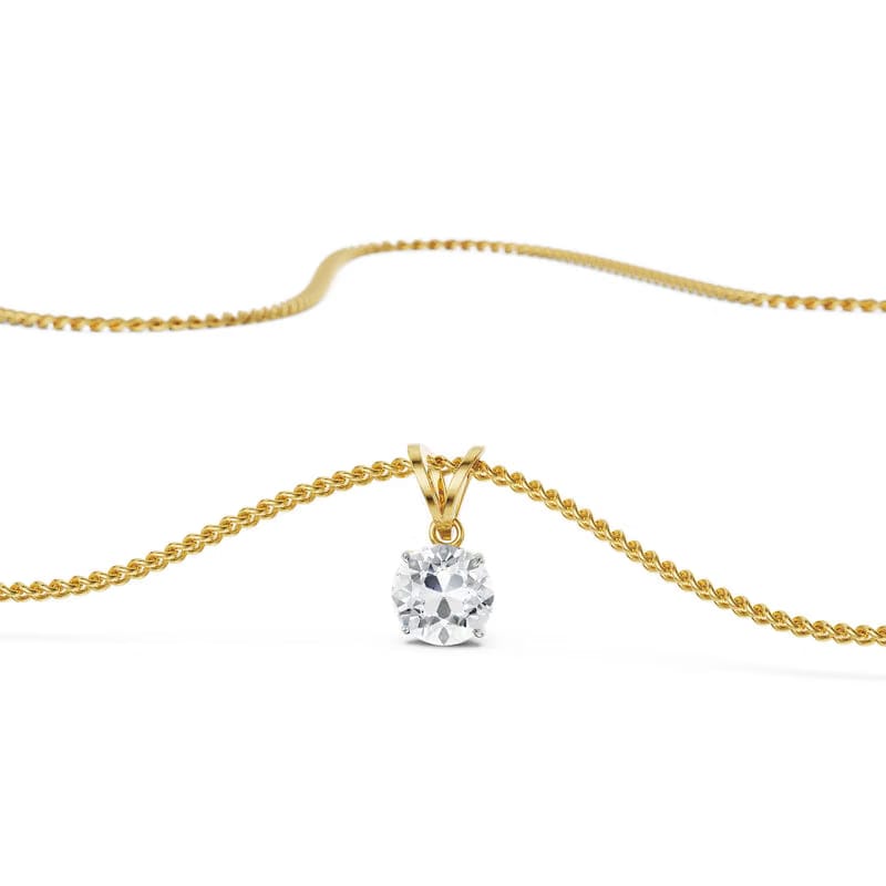 Old European Cut Lab Grown Diamond Pendant
