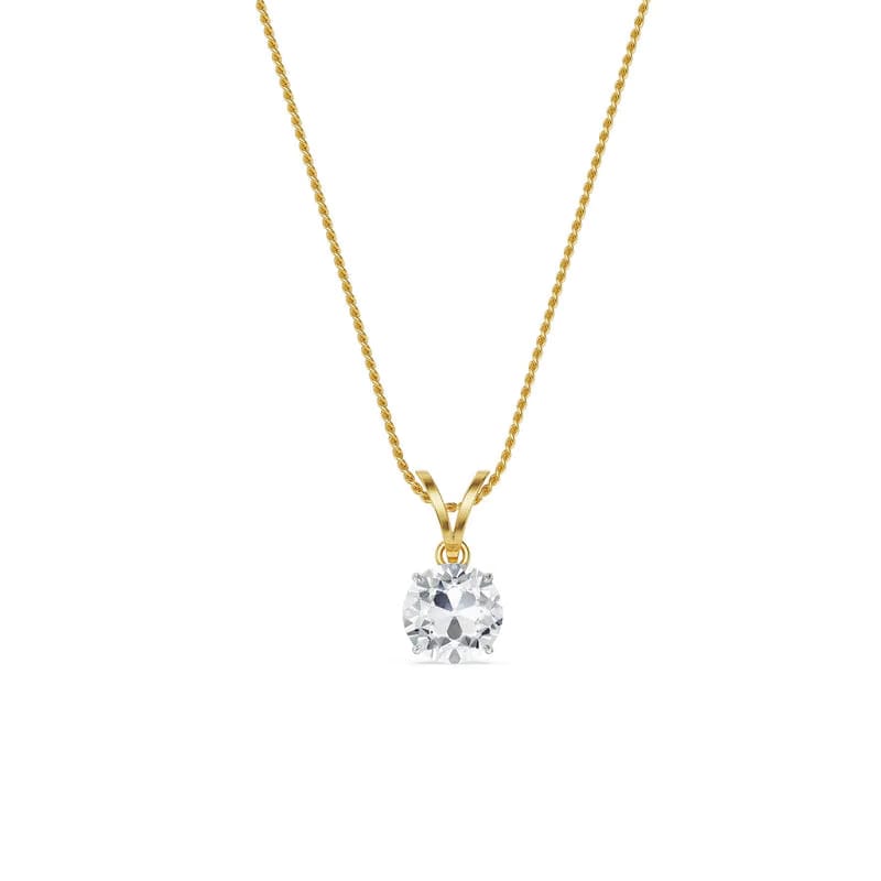 Old European Cut Lab Grown Diamond Pendant 9KT