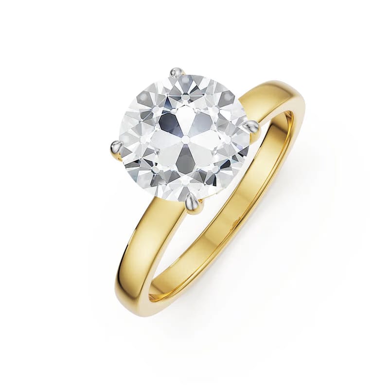 Old European Cut Lab Grown Solitaire Ring