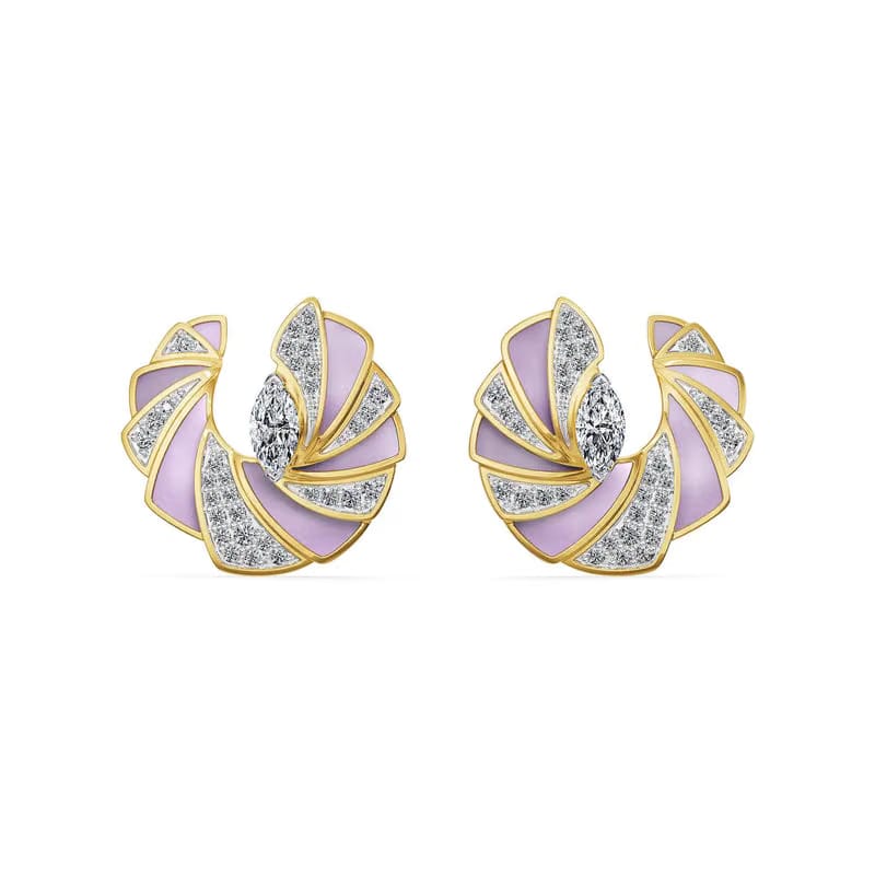 Opaline Orbit Lab Grown Diamond Earrings 9KT