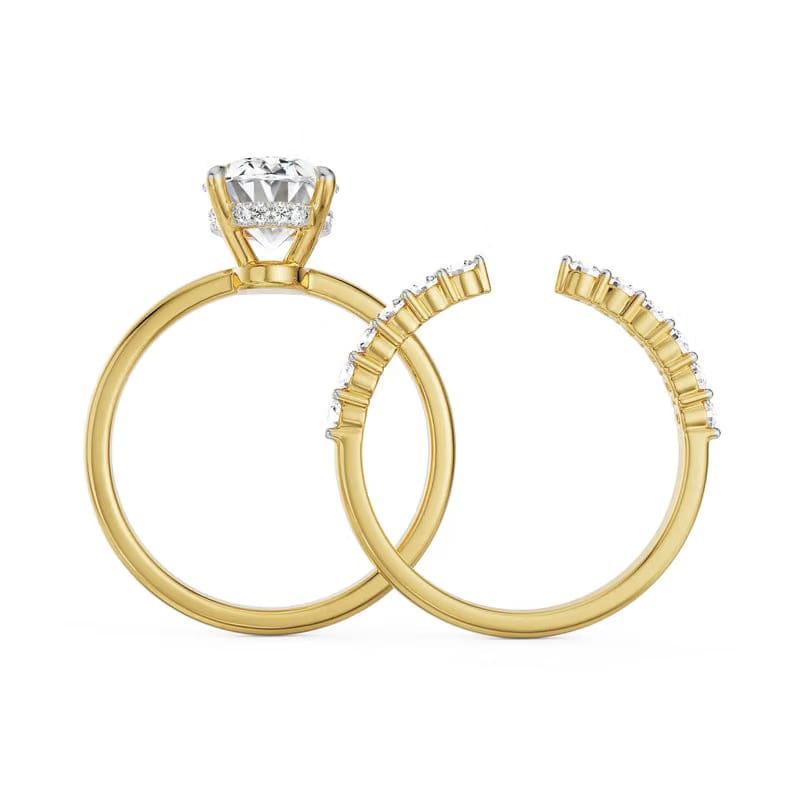 Oval Bridal Lab Grown Diamond Ring Set