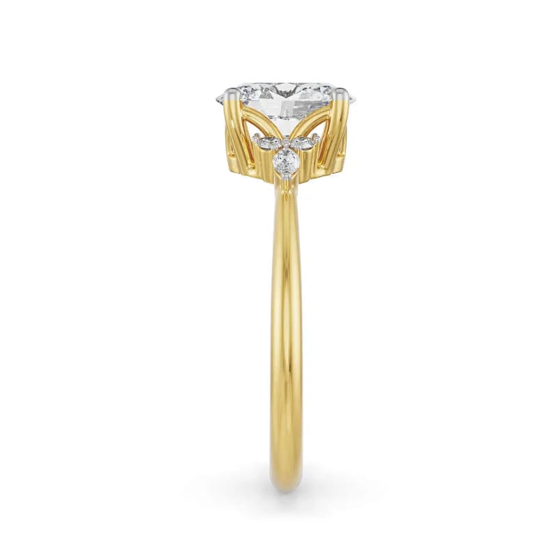 Oval Cluster Lab Diamond Engagement Ring