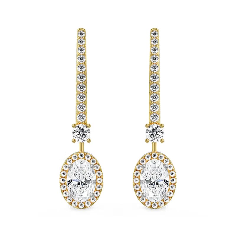 Oval Drop Lab Grown Diamond Earrings