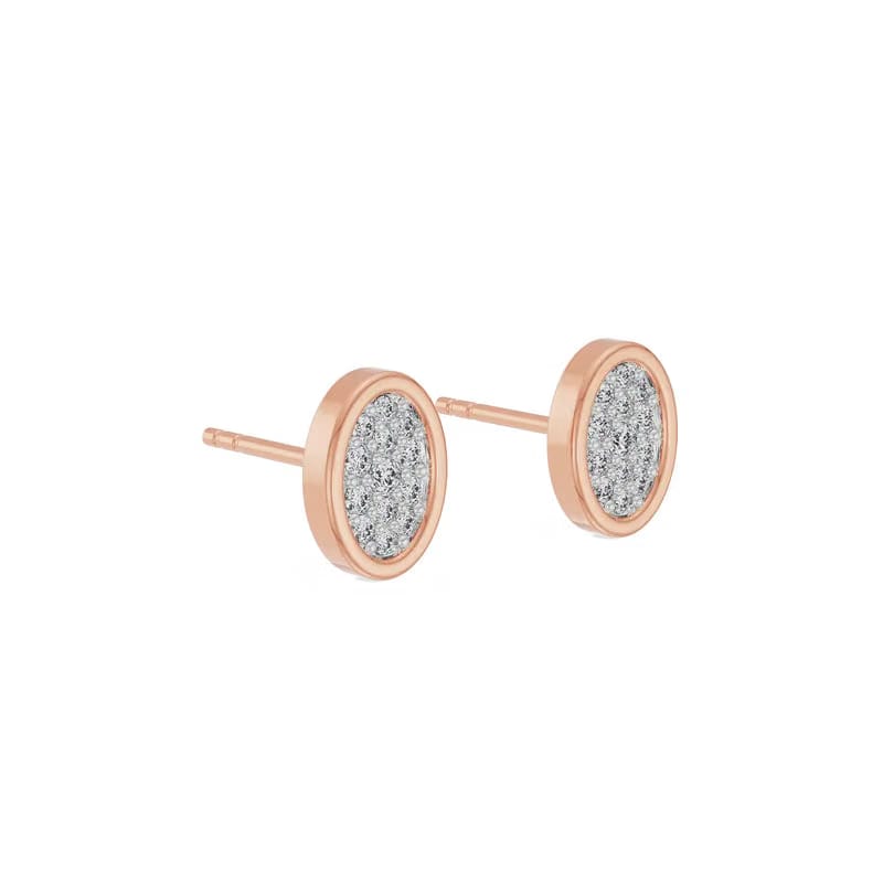 Oval Lab Grown Diamond Encrusted Studs
