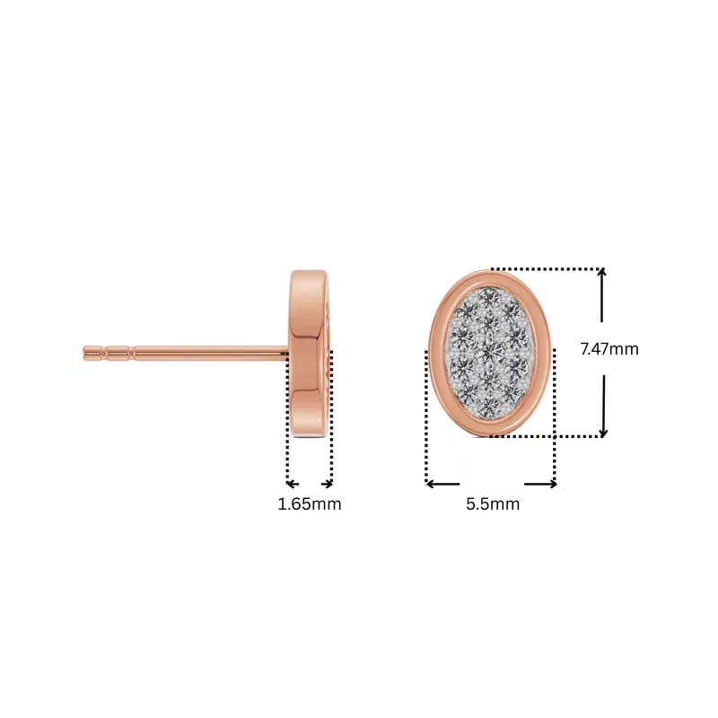 Oval Lab Grown Diamond Encrusted Studs