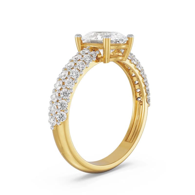 Oval Lab Grown Diamond Pave Ring 9KT