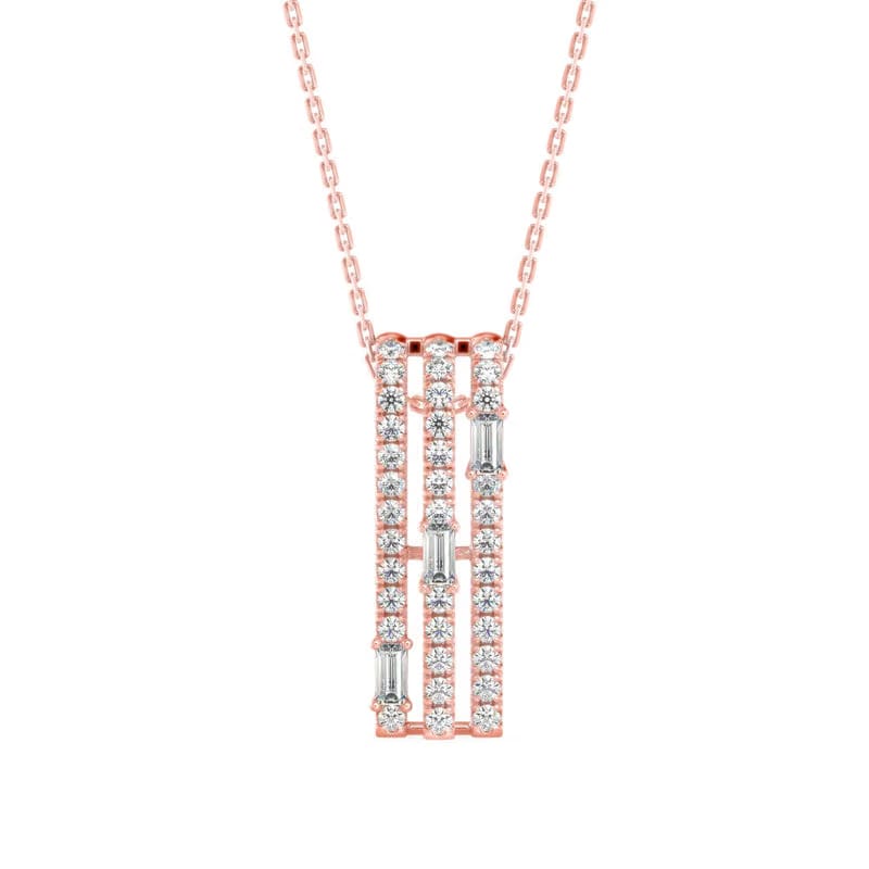 Parallel bar Lab Grown Diamond Pendant