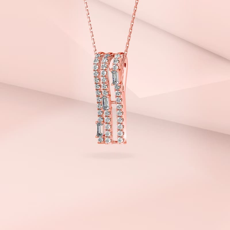 Parallel bar Lab Grown Diamond Pendant