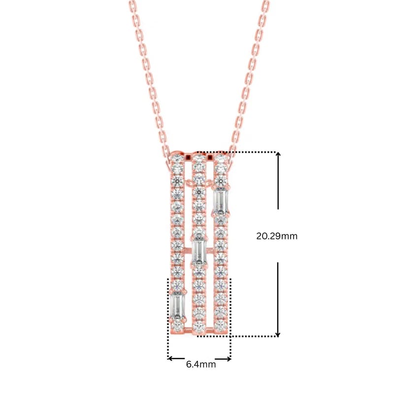 Parallel bar Lab Grown Diamond Pendant