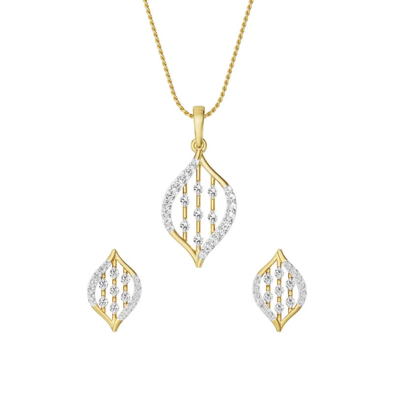 Parallel Stroke Lab Grown Diamond Pendant Set 9KT