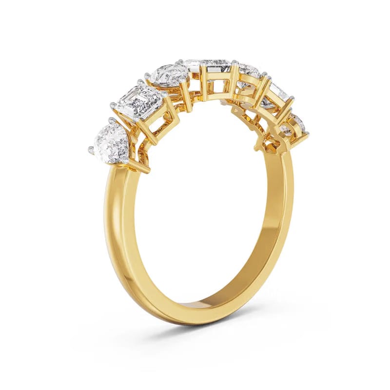 Pear and Emerald Lab Grown Diamond Band 9KT