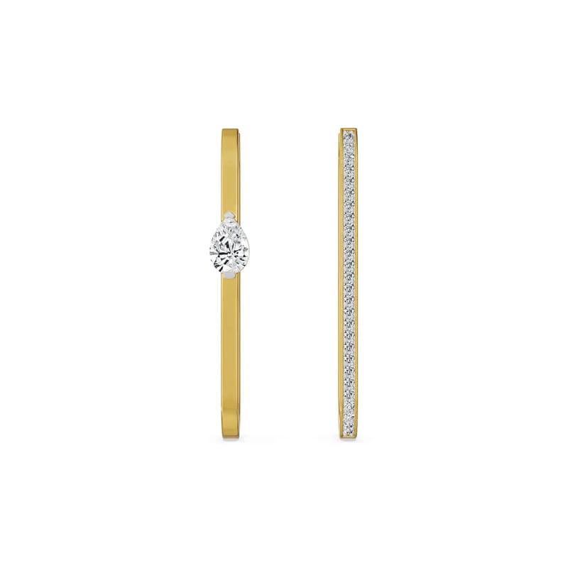 Pear Asymmetric Lab Grown Diamond Earrings