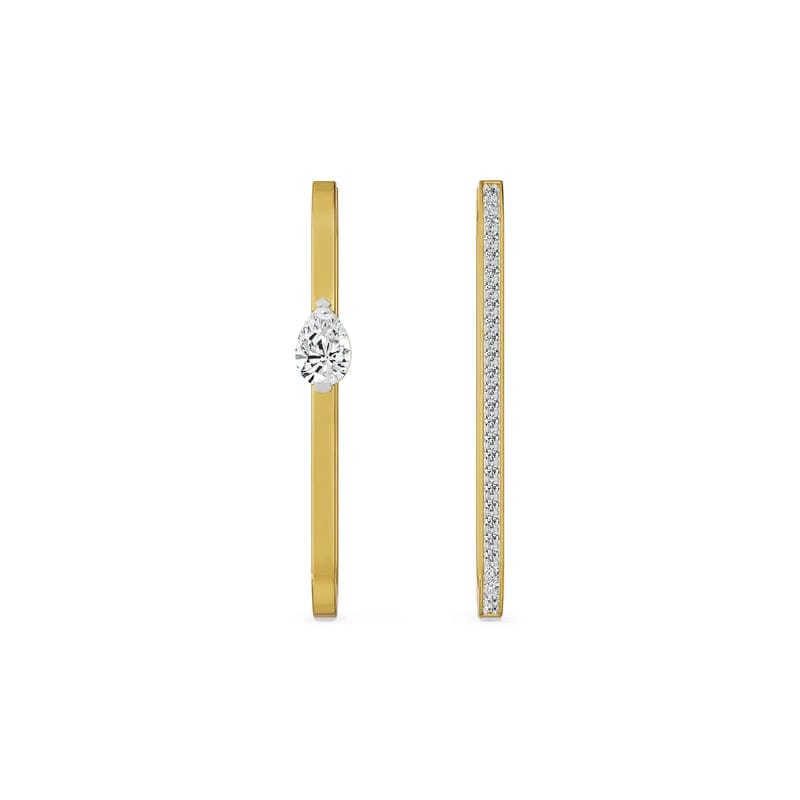 Pear Asymmetric Lab Grown Diamond Earrings 9KT