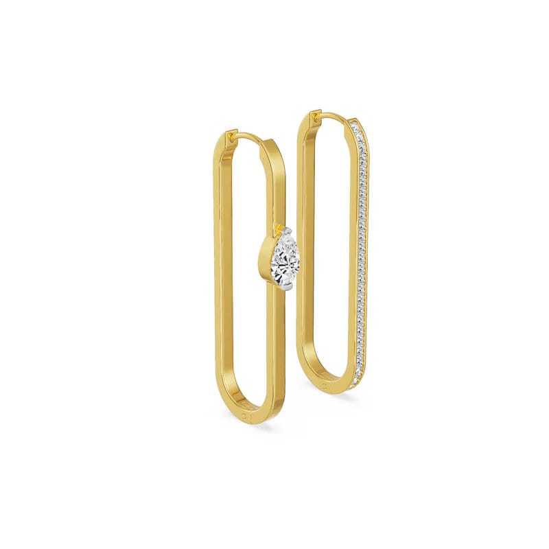 Pear Asymmetric Lab Grown Diamond Earrings 9KT