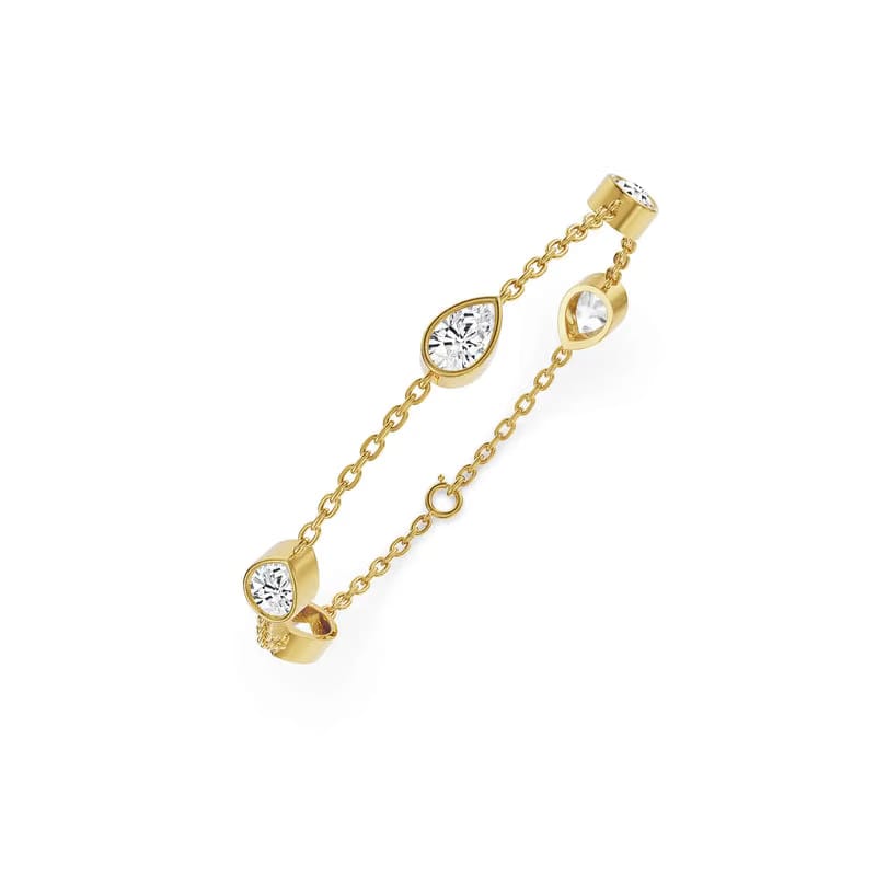 Pear Bezel Tennis Lab Grown Diamond Bracelet