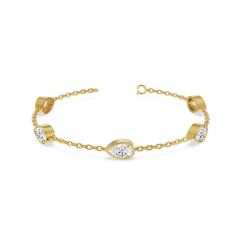 Pear Bezel Tennis Lab Grown Diamond Bracelet