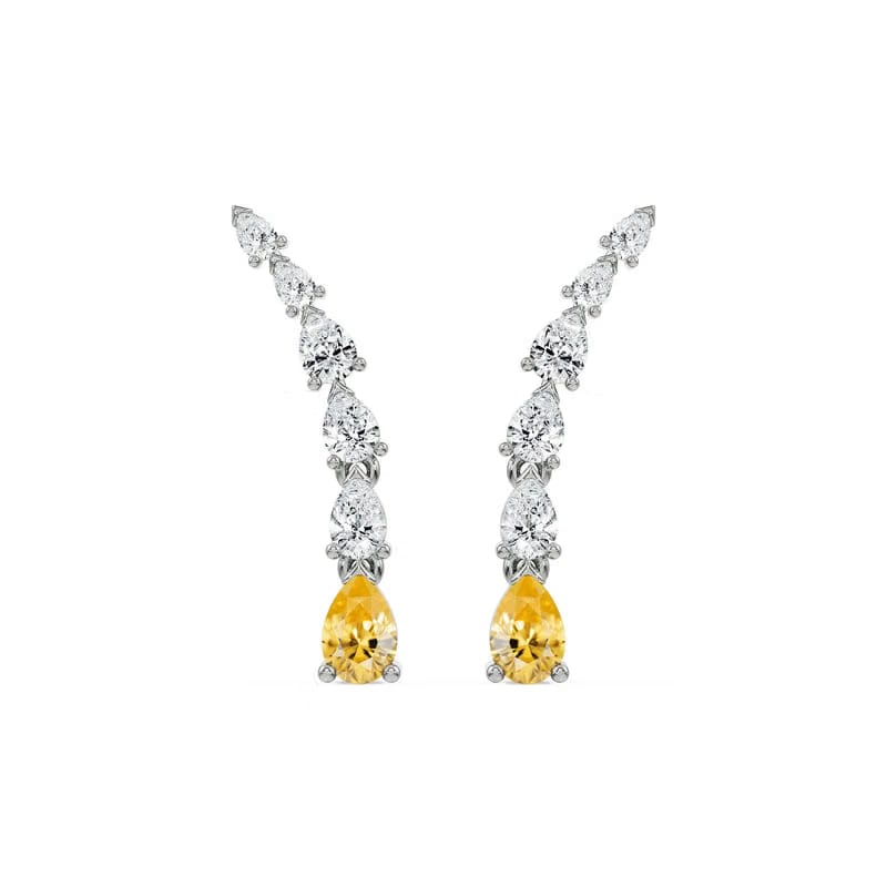 Pear Cut Diamond Ear Climbers_in_stock