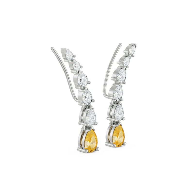 Pear Cut Diamond Ear Climbers_in_stock