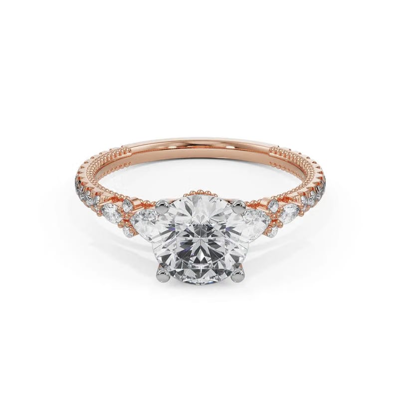Pear Cut Sidestone Lab Grown Diamond Ring 9KT