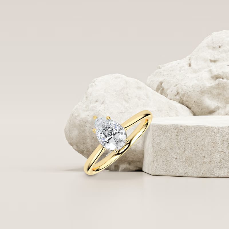 Pear Cut Solitaire Ring