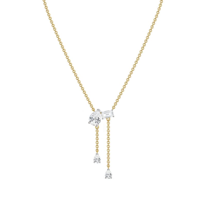 Pear Emerald Lab Grown Diamond Drop Necklace