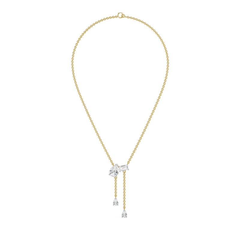 Pear Emerald Lab Grown Diamond Drop Necklace