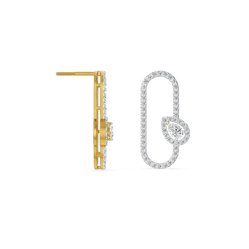 Pear Hoop Lab Grown Diamond Earrings