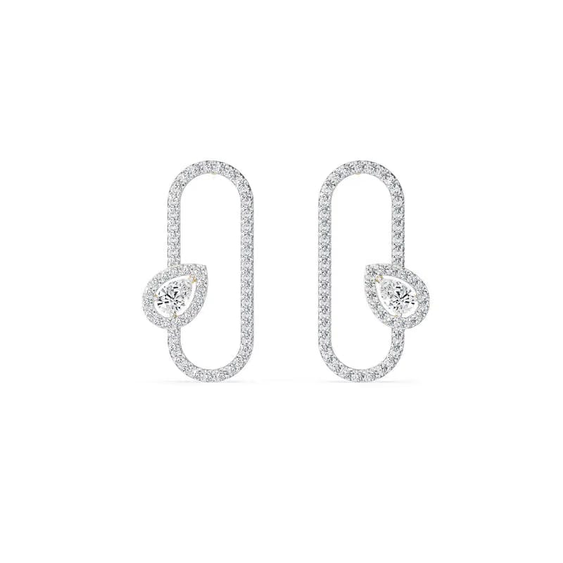 Pear Hoop Lab Grown Diamond Earrings