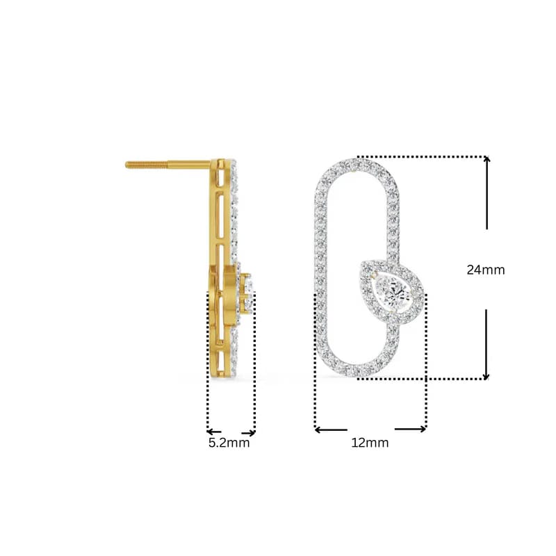 Pear Hoop Lab Grown Diamond Earrings