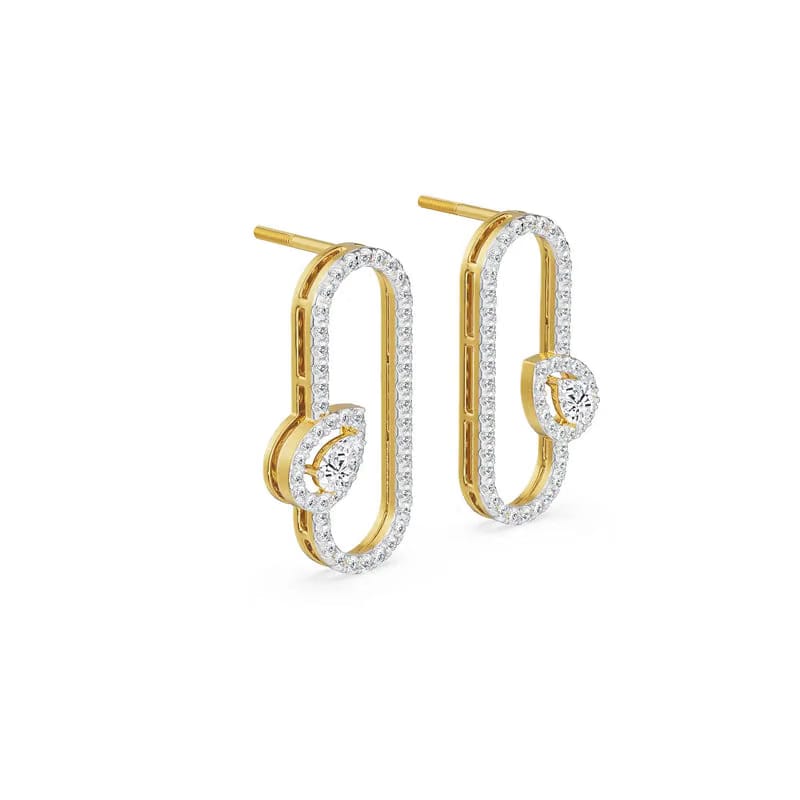Pear Hoop Lab Grown Diamond Earrings_in_stock