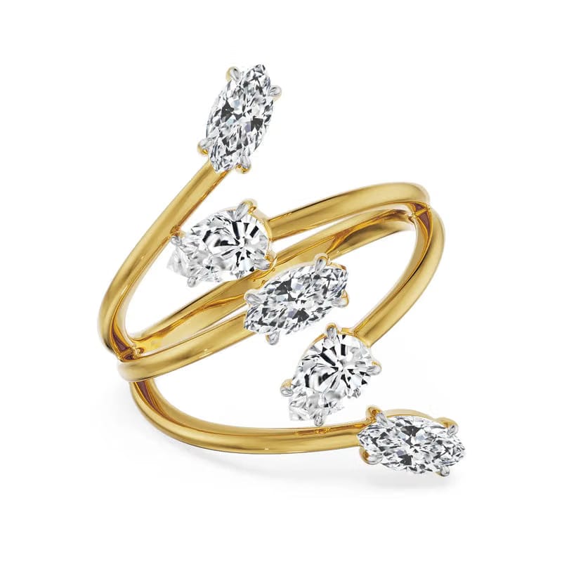 Pear Marquise Cocktail Lab Grown Diamond Ring