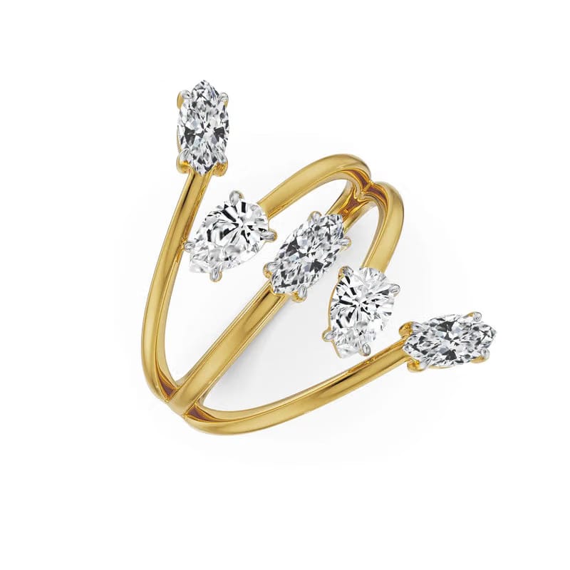 Pear Marquise Cocktail Lab Grown Diamond Ring 9KT