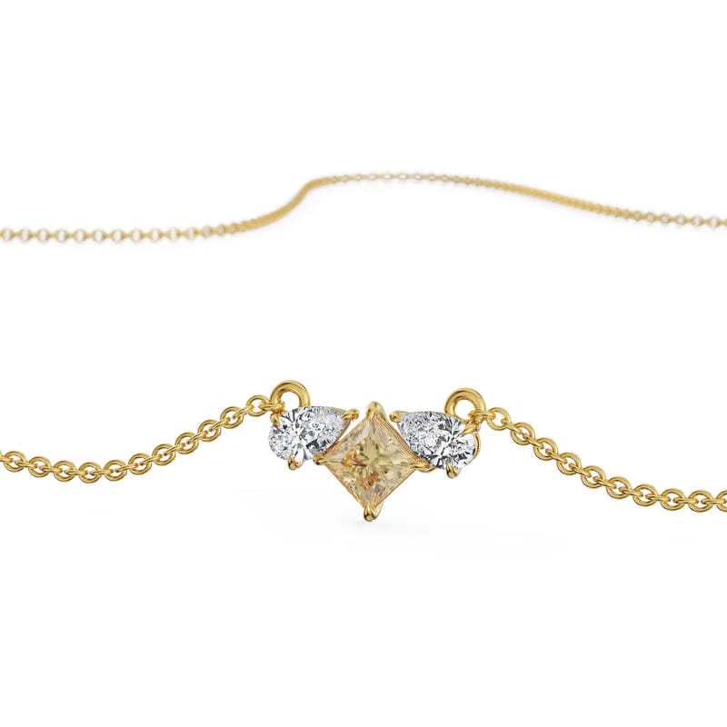 Pear Square Diamond Necklace_in_stock