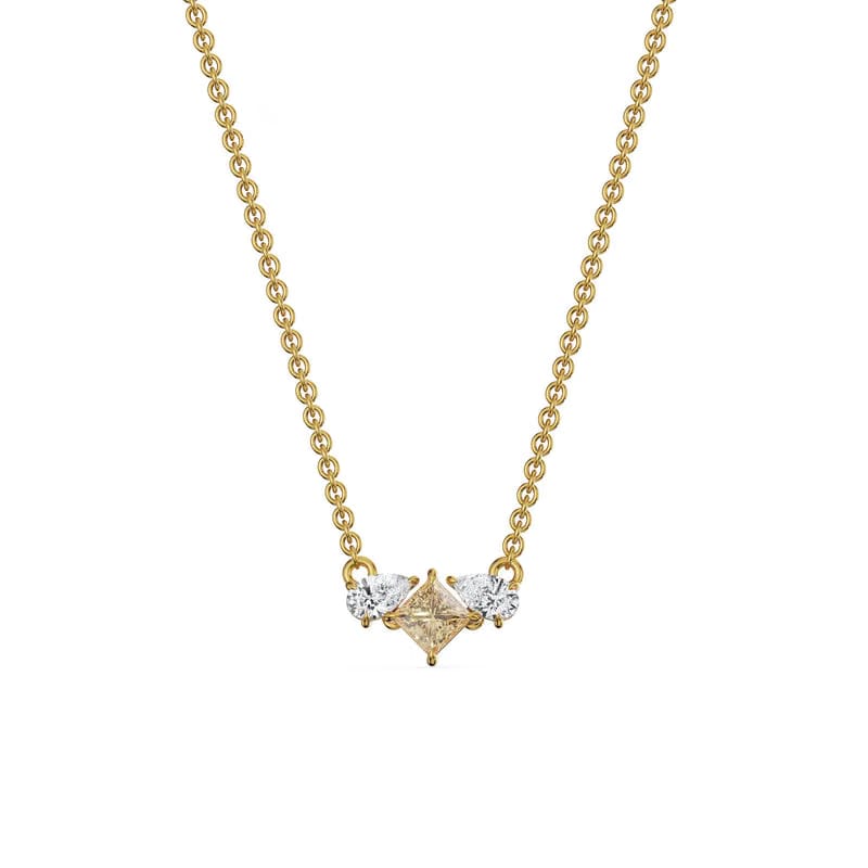 Pear Square Diamond Necklace_in_stock