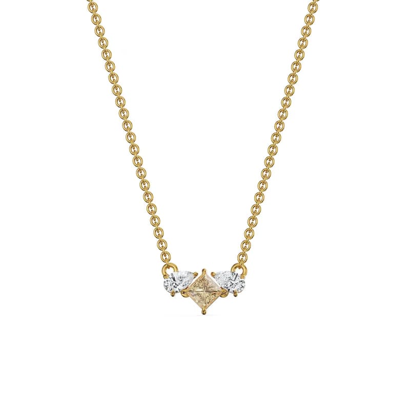 Pear Square Lab Grown Diamond Necklace 9KT