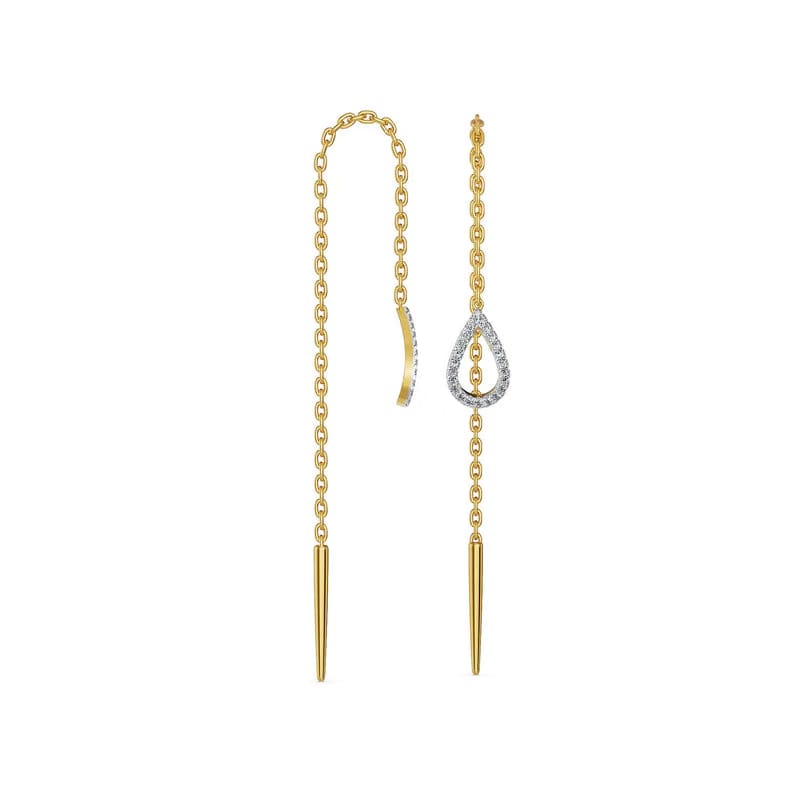 Pear Sui Dhaga Lab Grown Diamond Earrings