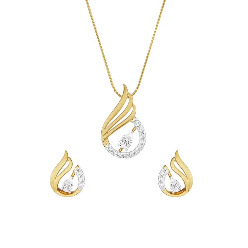 Pear Swan Lab Grown Diamond Pendant Set
