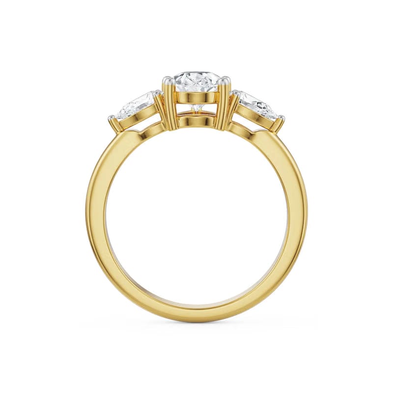 Pear Tri Solitaire Lab Grown Diamond Ring