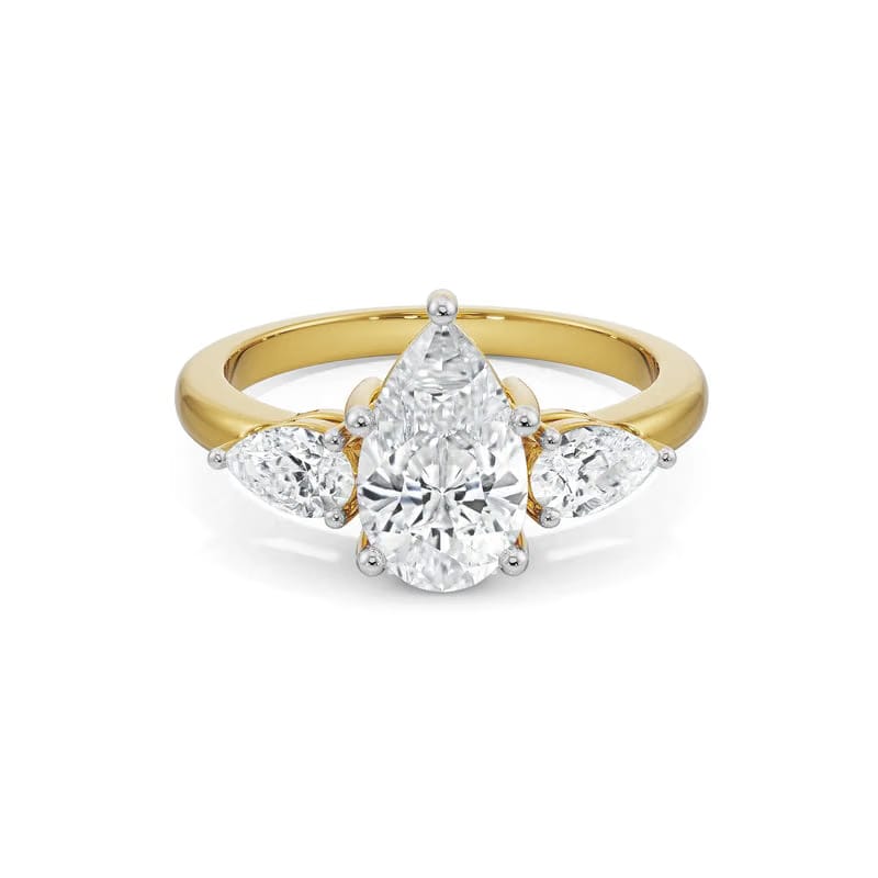 Pear Tri Solitaire Lab Grown Diamond Ring_in-stock
