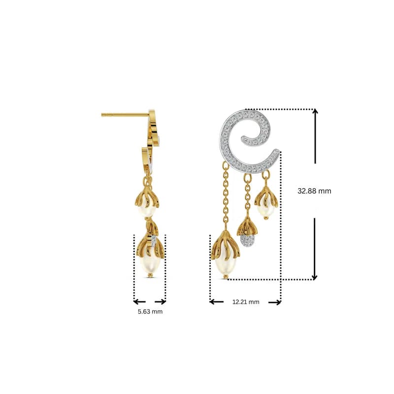 Pearl Drop Lab Grown Diamond Earrings 9KT
