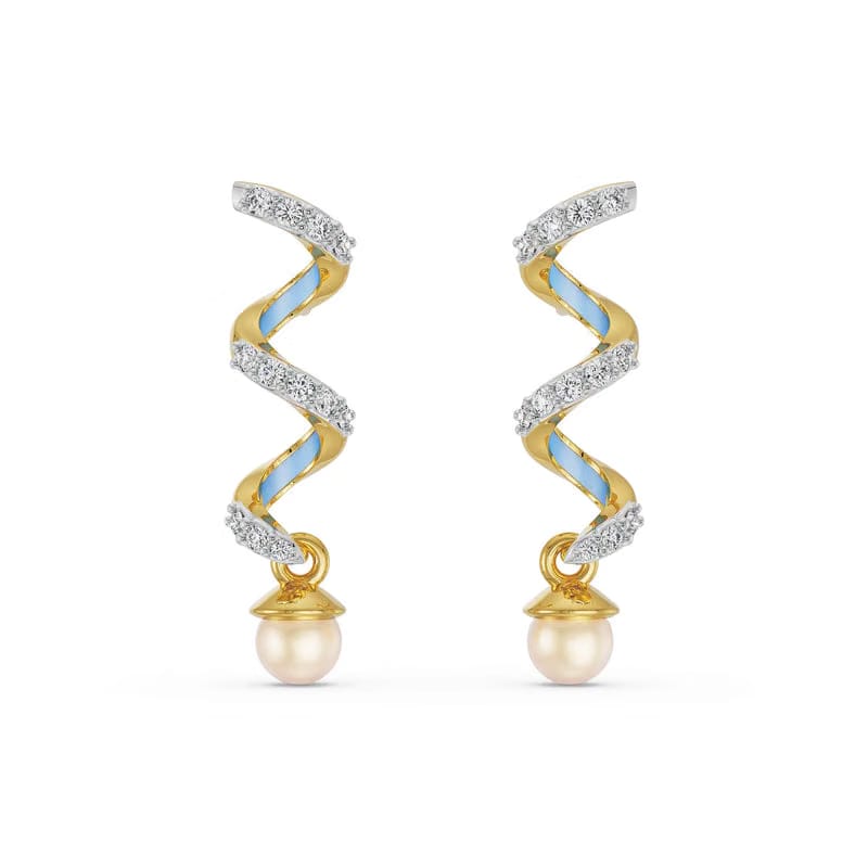 Pearl Teardrop Diamond Earrings_in_stock