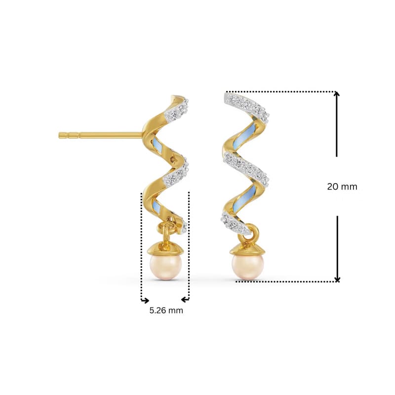 Pearl Teardrop Diamond Earrings_in_stock