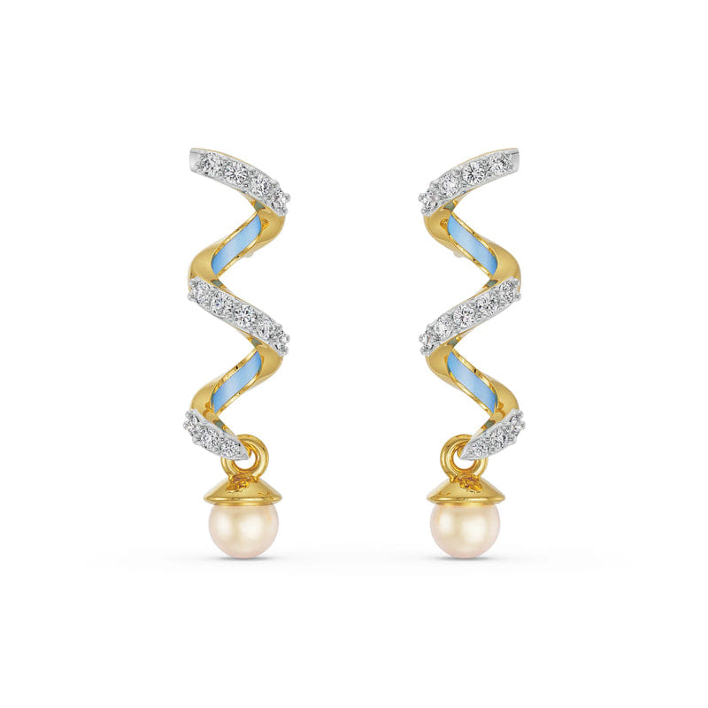 Pearl Teardrop Lab Grown Diamond Earrings