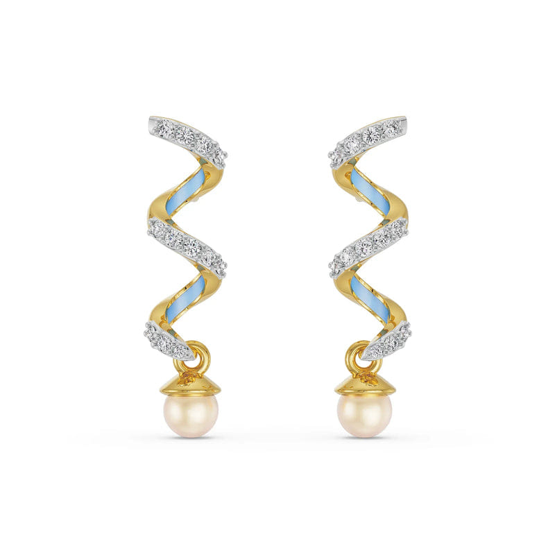 Pearl Teardrop Lab Grown Diamond Earrings 9KT