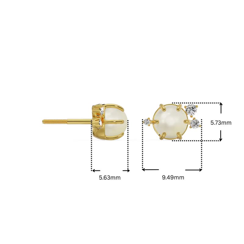 Pearly Lab Grown Diamond Studs