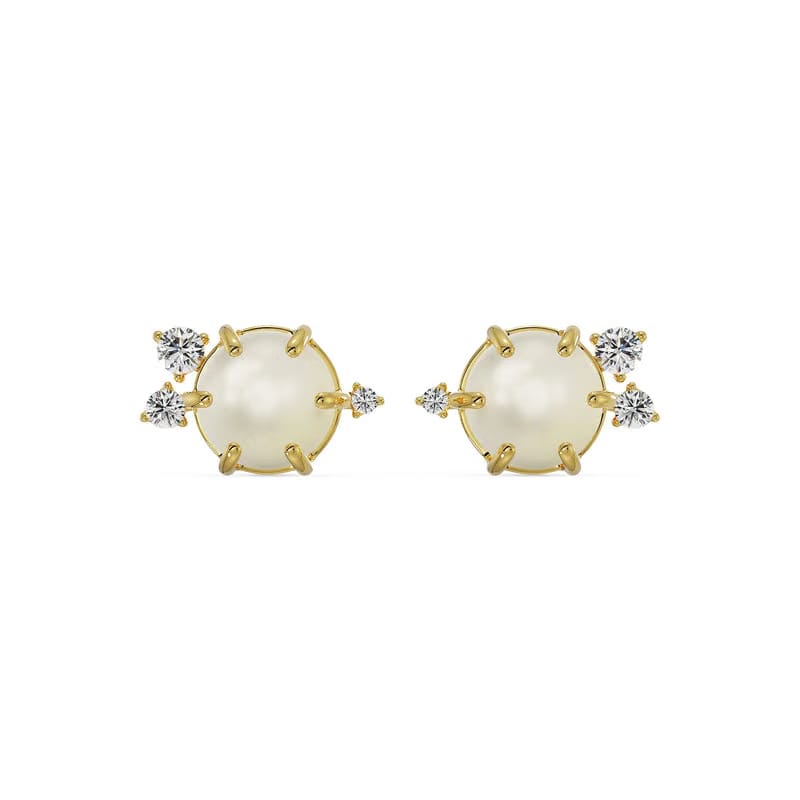 Pearly Lab Grown Diamond Studs 9KT