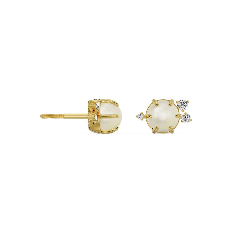 Pearly Lab Grown Diamond Studs 9KT